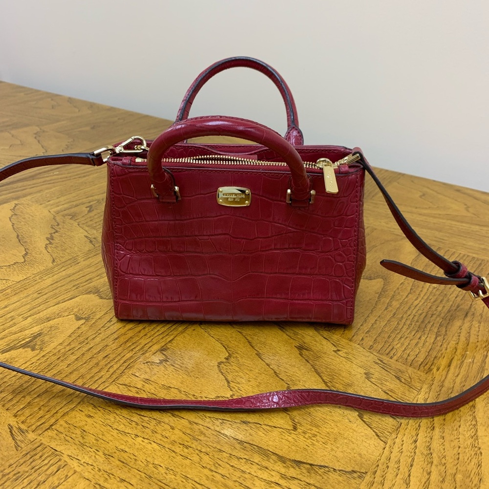 Red Michael Kors leather mini purse